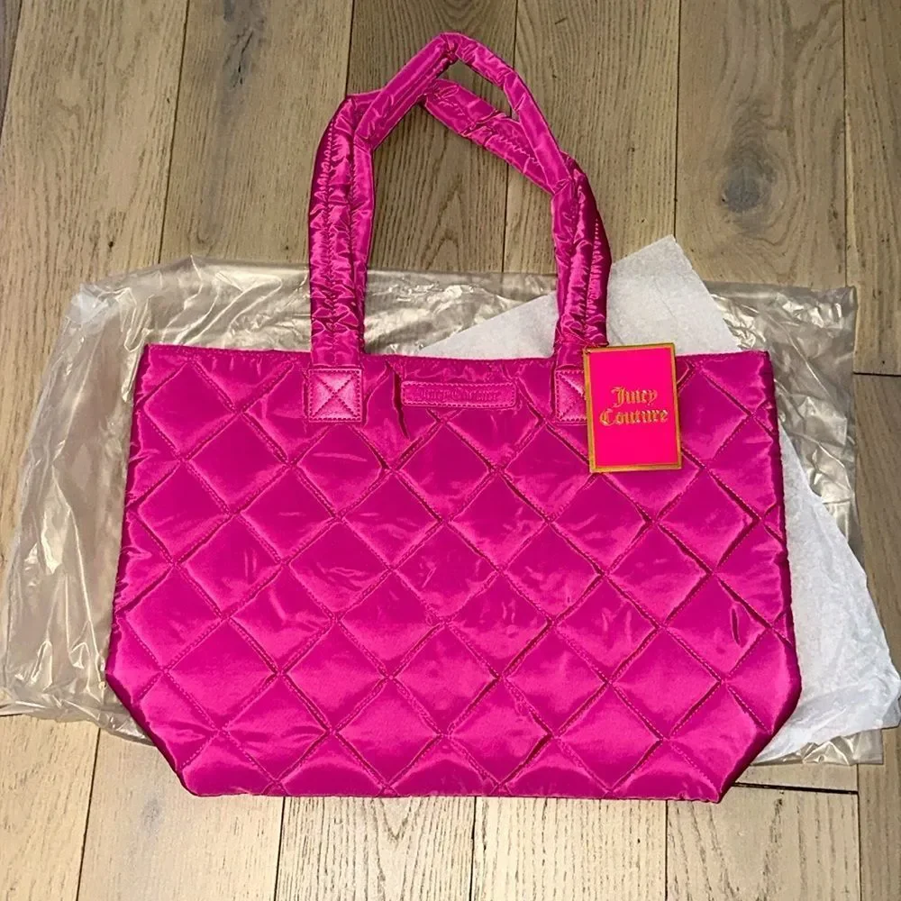 JUICY COUTURE PINK PUFFY TOTE BAG - Picture 3 of 4